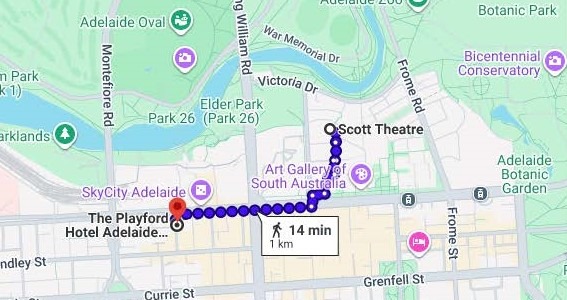 Scott Theatre to Playford Hotel 2